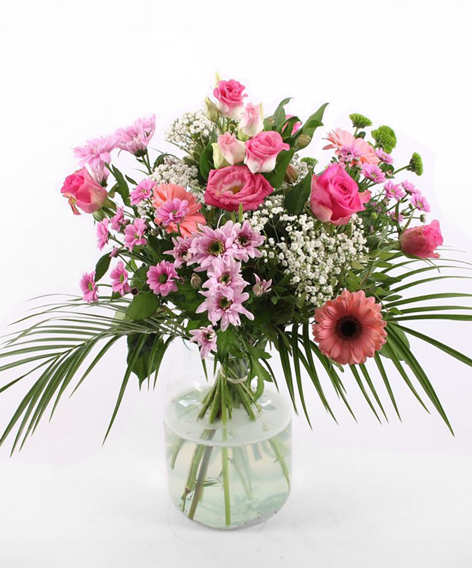 roze klassiek boeket lang