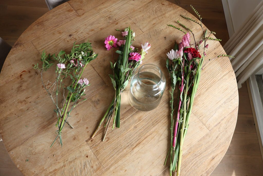 sorteren bloemen bloemschikken